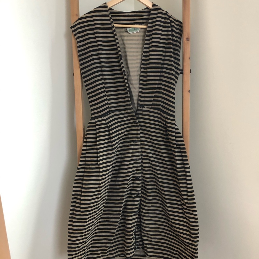 Vintage Striped Corduroy Dress - cute!